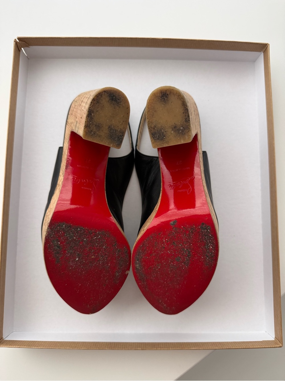 Christian Louboutin Black Leather Dona Anna Size 37 - Picture 3 of 5